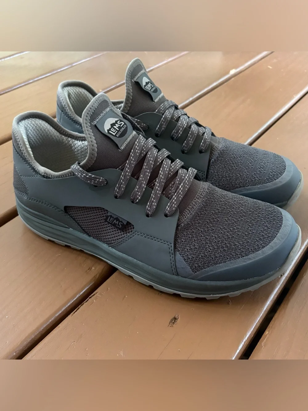 Lems Mesa Men's Size 11.5 Grey Trail Running Hiking Shoes Minimalist Barefoot